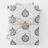 Graues und weißes Weihnachtswrapping Paper Geschenkpapier Set (Beispiel)