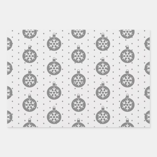 Graues und weißes Weihnachtswrapping Paper Geschenkpapier Set (Vorderseite)