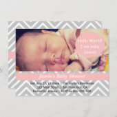 Graues und weißes Zickzack Einladung (Vorne/Hinten)