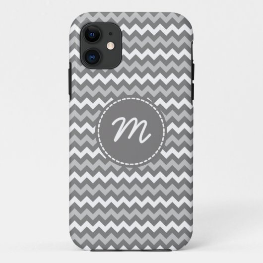 Graues und weißes Zickzack Muster Case-Mate iPhone Hülle (Rückseite)