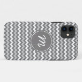 Graues und weißes Zickzack Muster Case-Mate iPhone Hülle (Rückseite (Horizontal))