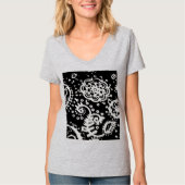 Graues verblasstes Blumen-Basic-T-Shirt, SMALL T-Shirt (Vorderseite)