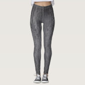 Graues, verwittertes Holzmuster Leggings (Vorderseite)