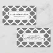 Graues Verziertes Muster Visitenkarte (Vorne/Hinten)