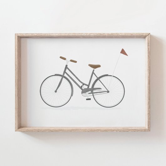 Graues Vintage-Fahrrad Poster