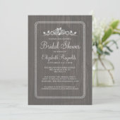 Graues Vintages Barnholz Bridal Dusche Einladungen (Stehend Vorderseite)