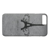 Graues Vintages Französisch Geblüht Case-Mate iPhone Hülle (Rückseite (Horizontal))