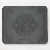 Graues Vintages Glattleder mit Prägung Mousepad (Vorne)