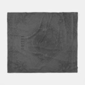 Graues Vintages Leder gerahmter Pferdekopf Fleecedecke (Vorderseite (Horizontal))