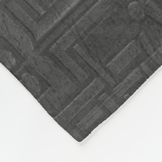 Graues Vintages Leder gerahmter Pferdekopf Fleecedecke (Ecke)