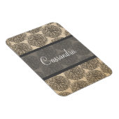 Graues Vintages Zinnia Premium Magnet (Rechte Seite)