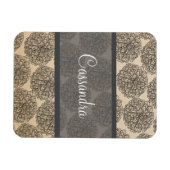 Graues Vintages Zinnia Premium Magnet (Horizontal)
