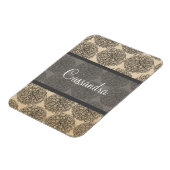 Graues Vintages Zinnia Premium Magnet (Linke Seite)