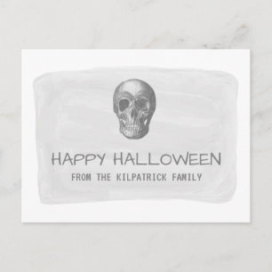 Graues WasserfarbenkulturHalloween Postkarte