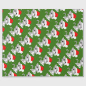 Graues WeihnachtsMiezekatze-Packpapier Geschenkpapier (Flach)