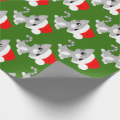 Graues WeihnachtsMiezekatze-Packpapier Geschenkpapier (Ecke)