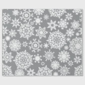 Graues Weihnachtsschneeflocke-Muster-Packpapier Geschenkpapier (Flach)