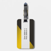 Graues Weiß-Imitat-Gold geometrisch Gepäckanhänger (Rückseite vertikal)