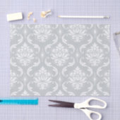 Graues Weiß-klassisches Damast-Muster Seidenpapier (Handwerk)