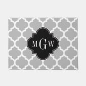 Graues Weiß Marokkanisch #5 Schwarz 3 Initialmonog Fußmatte (Vorderseite)