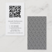 Graues Weiß qr Codebild-Medium-Visitenkarte Visitenkarte (Vorne/Hinten)