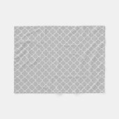 Graues Weiß Quatrefoil Muster-Decke Fleecedecke (Vorderseite (Horizontal))