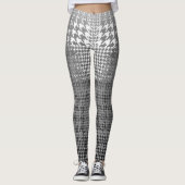 Graues Weiß-Schwarz-Hahnentrittmuster-Karo Ombre Leggings (Vorderseite)