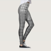 Graues Weiß-Schwarz-Hahnentrittmuster-Karo Ombre Leggings (Rechts)