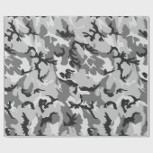 Graues Weiß-Schwarz-Tarnung Geschenkpapier (Flach)