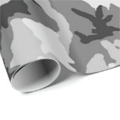 Graues Weiß-Schwarz-Tarnung Geschenkpapier (Rolleneckpunkt)