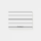 Graues Weiß Stripes personalisiertes Post-it Klebezettel (Vorderseite)