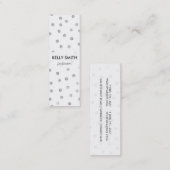 Graues Weißconfetti-Punkt-Muster Mini Visitenkarte (Vorne/Hinten)
