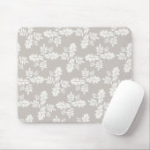 Graues, weißes Blätter Vintages Linienmuster Mousepad (Mit Mouse)