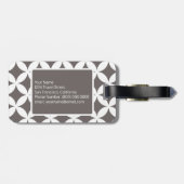 Graues weißes geometrisches Muster, benutzerdefini Gepäckanhänger (Rückseite horizontal)