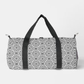 Graues weißes geometrisches nahtloses Muster Duffle Bag (Vorderseite)