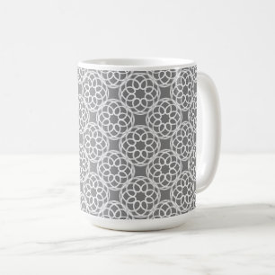 Graues weißes geometrisches nahtloses Muster Kaffeetasse