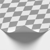 Graues weißes Harlequin Diamonds-Muster Geschenkpapier (Ecke)