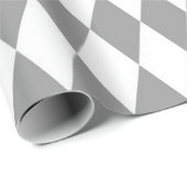 Graues weißes Harlequin Diamonds-Muster Geschenkpapier (Rolleneckpunkt)