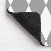 Graues weißes Harlequin Diamonds-Muster Mousepad (Ecke)