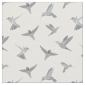 Graues weißes Hummingbird-Muster Stoff (Nahaufnahme)