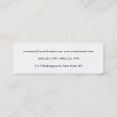 Graues weißes klassisches Skript Mini Visitenkarte (Rückseite)