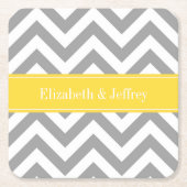 Graues weißes LG Zickzack Ananas Monogramm Rechteckiger Pappuntersetzer (Vorderseite)