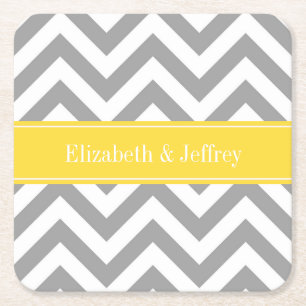 Graues weißes LG Zickzack Ananas Monogramm Rechteckiger Pappuntersetzer