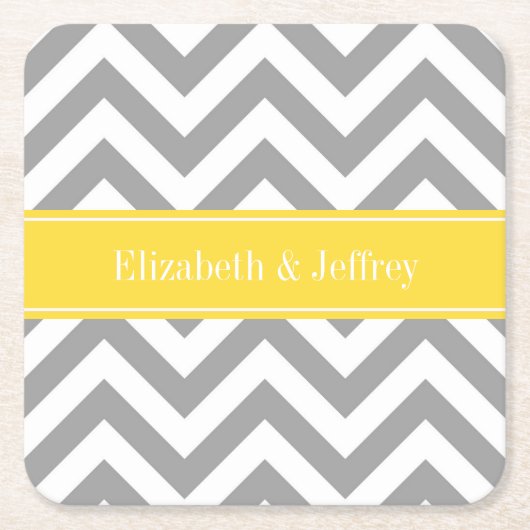 Graues weißes LG Zickzack Ananas Monogramm Rechteckiger Pappuntersetzer (Vorderseite)