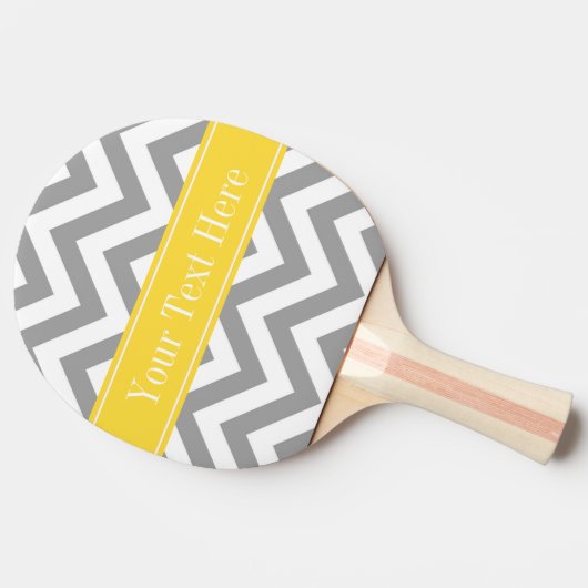 Graues weißes LG Zickzack Ananas Monogramm Tischtennis Schläger (Seitenansicht)