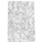 Graues, weißes Marmorsteinmuster Mittlere Geschenktüte (Vorderseite)