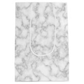 Graues, weißes Marmorsteinmuster Mittlere Geschenktüte (Rückseite)