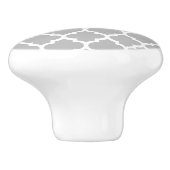 Graues weißes marokkanisches #5 Mini Name Monogram Keramikknauf (Seitenansicht)