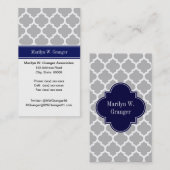 Graues weißes marokkanisches #5 Navy Blue Name Mon Visitenkarte (Vorne/Hinten)