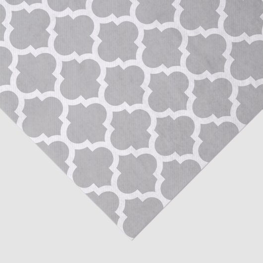 Graues weißes marokkanisches Quatrefolienmuster #5 Seidenpapier (Ausschnitt)